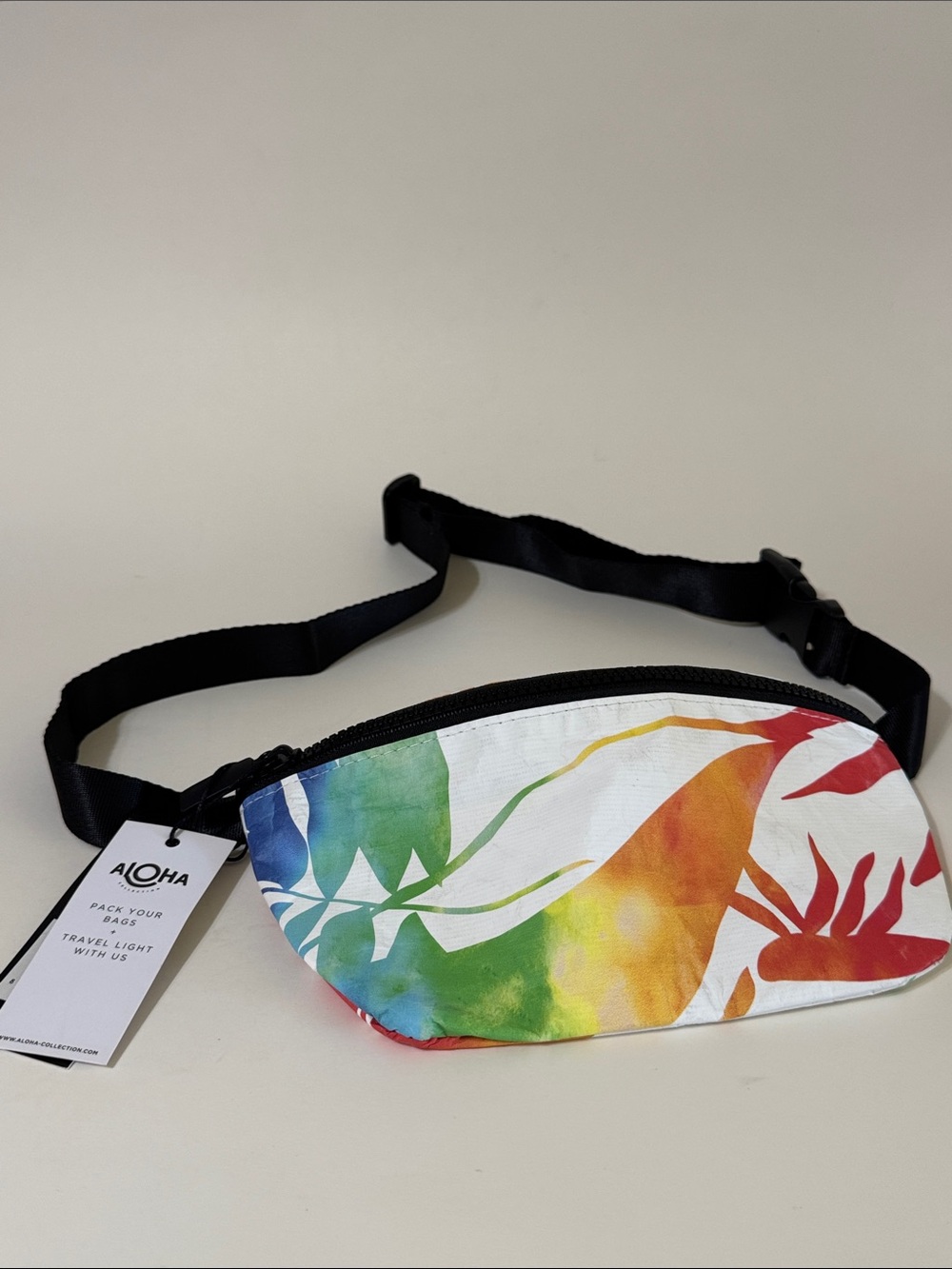 ALOHA Collection Mini Hip Pack Painted Birds Rainbow Tropical Print Fanny Pack - Picture 3 of 10